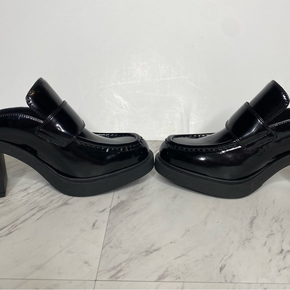Jeffrey Campbell Kerri Black Patent Leather Heeled Loafer Mule 9 1/2 - Picture 6 of 16